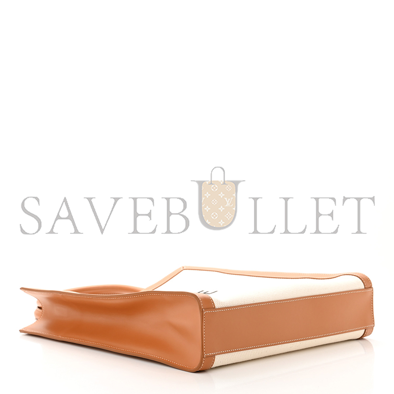 Ce**e small tote in cabas canvas and calfskin 192082bnz.02nt (17*13*6cm)