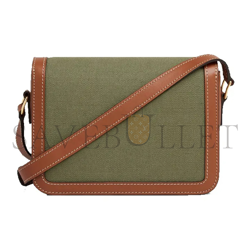 Ce**e small teen triomphe bag in textile and calfskin 188882cd3.15kz (18.5*14*6cm)