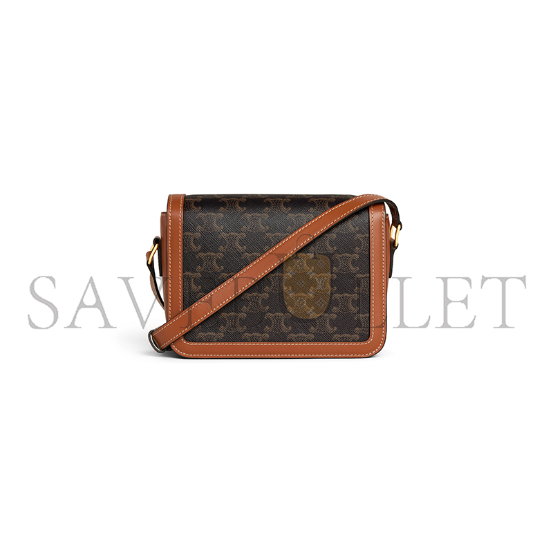 Ce**e small teen triomphe bag in triomphe canvas and calfskin 188882bz4.04lu (18.5*14*6cm)