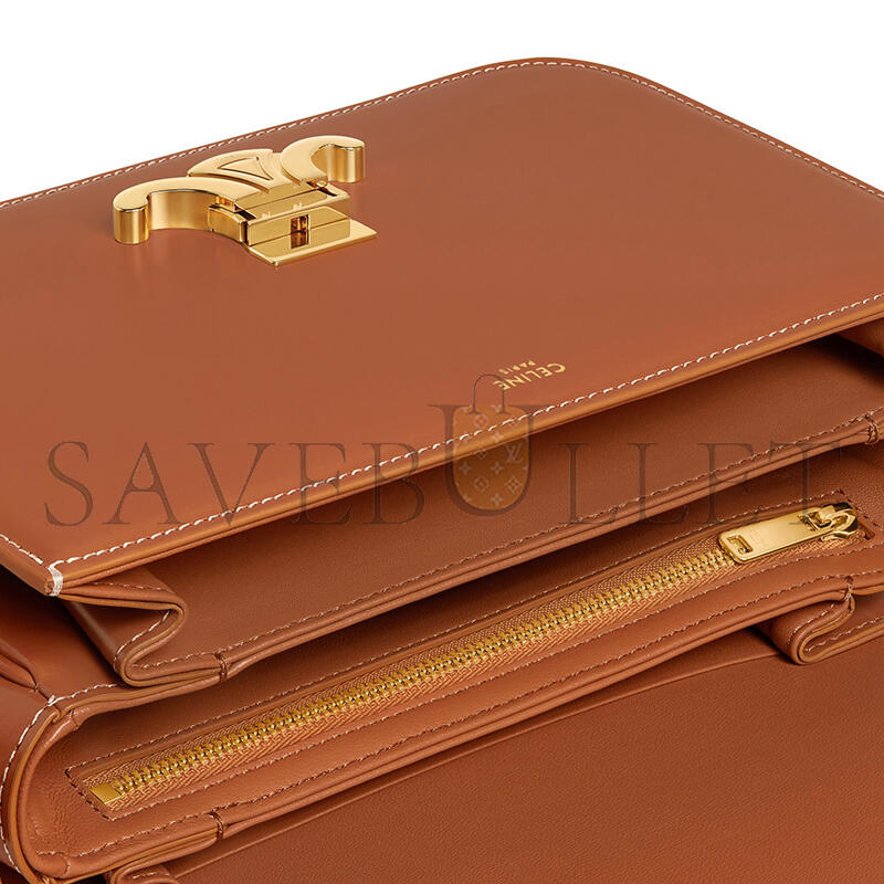Ce**e medium classique triomphe bag in natural calfskin 187363bfn.04lu (22.5*16.5*7.5cm)