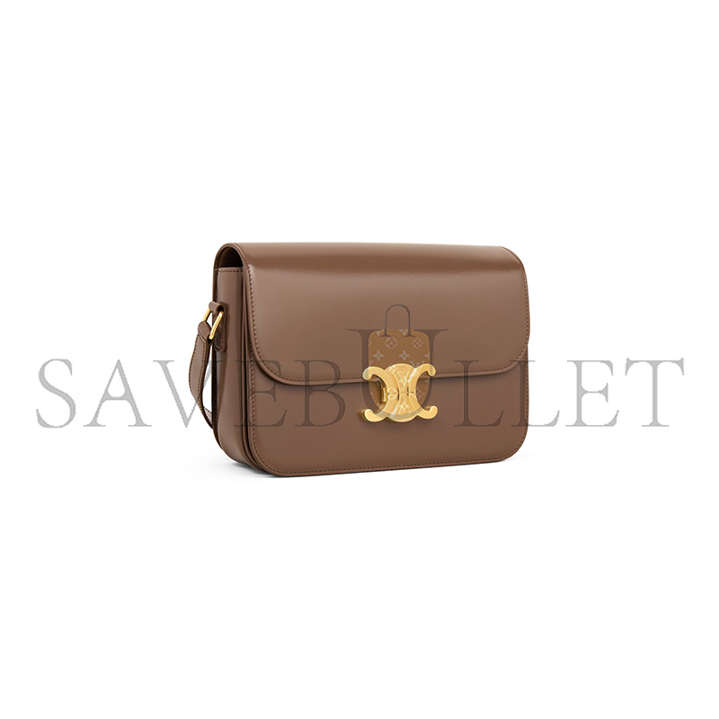 Ce**e medium classique triomphe bag in shiny calfskin 187363bf4.19bg (22.5*16.5*7.5cm)
