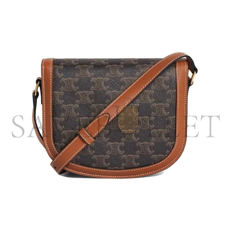 Ce**e shoulder bag in teen besace triomphe printed cowhide leather 110962bz4.04lu (18.5*16*6cm)