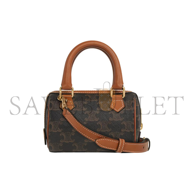 Ce**e mini boston bag triomphe in triomphe canvas and lambskin 195112bzj.04lu (14*9.5*8cm)