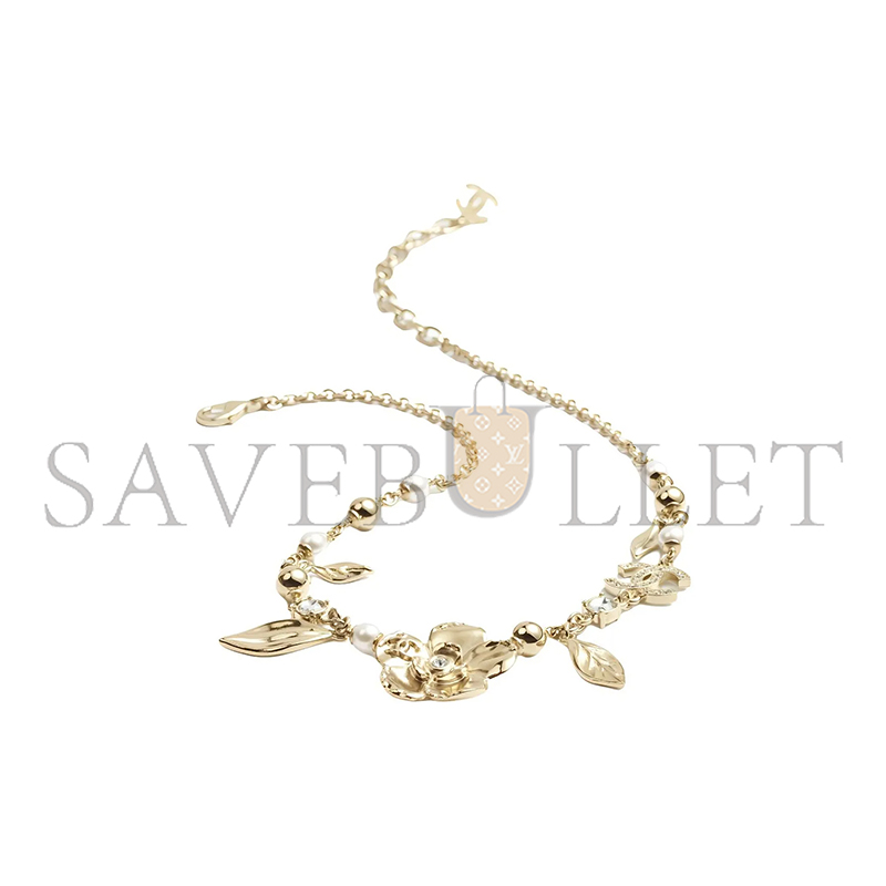 Ch*el floral leaf pendant necklace abe307