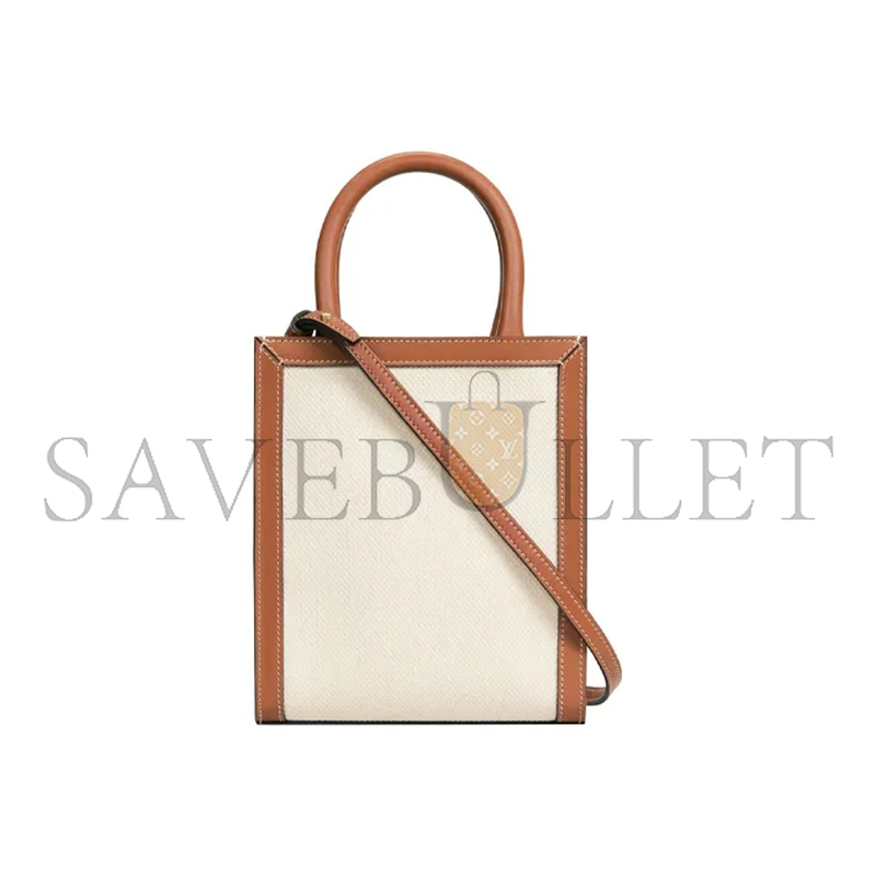 Ce**e mini tote in cabas triomphe canvas and calfskin 193302dhw.02nt (21*17*4cm)