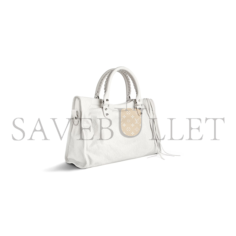 Ba*len*cia*ga le city bag medium in optic white 7977862aa9s9104 (37*23.4*14.9cm)