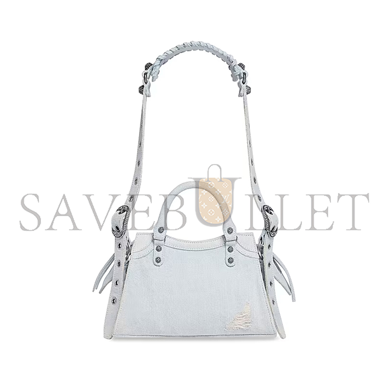 Ba*len*cia*ga small neo cagole city in denim light blue 700940210b08104 (25.9*17.8*11.4cm)
