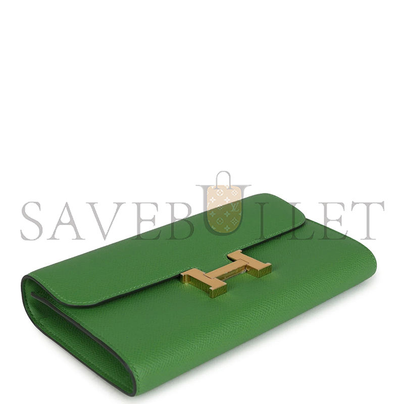 H**mes master constance wallet to go vert yucca epsom gold hardware 436571 (20*11*4cm)