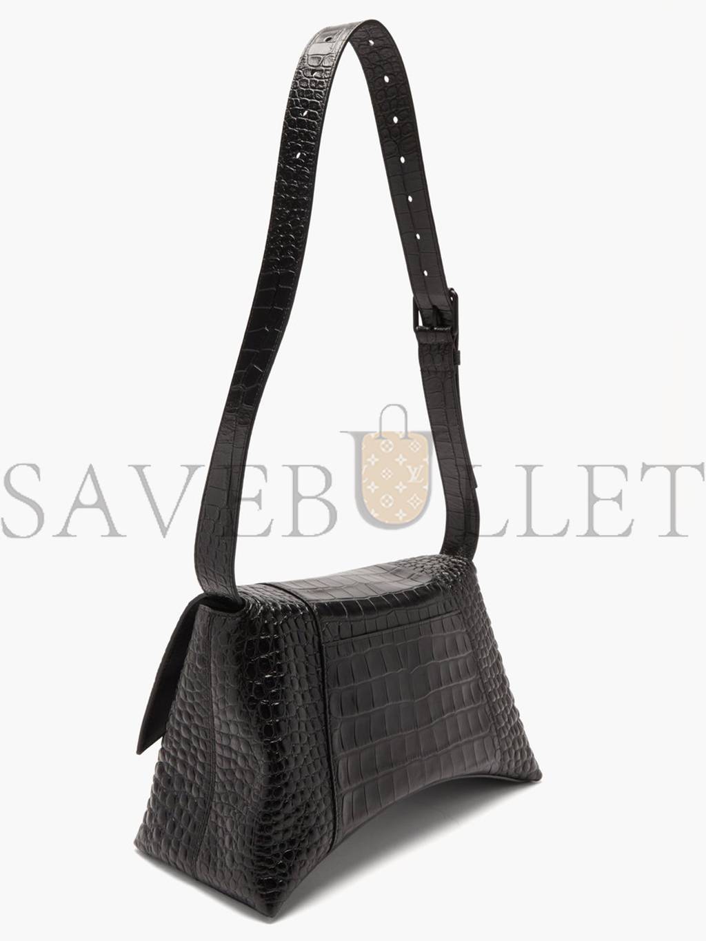 Ba*len*cia*ga black downtown crocodile-effect cross-body bag matchesfashion us (32*19*4.5cm)