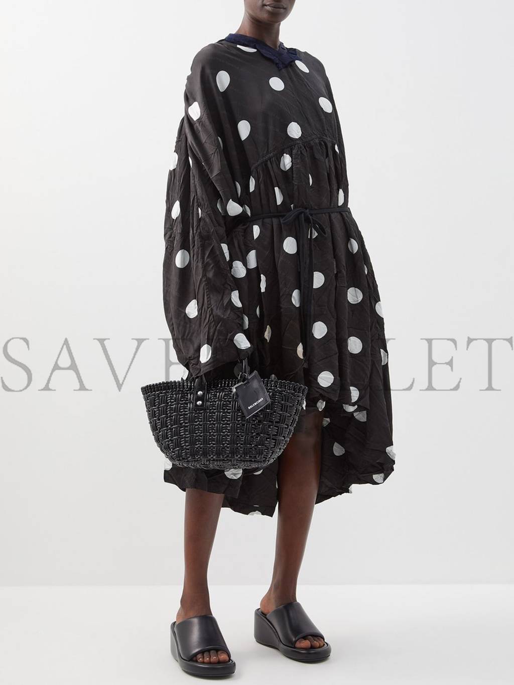 Ba*len*cia*ga black bistro xs woven faux-leather basket bag matchesfashion us (39*20*18cm)