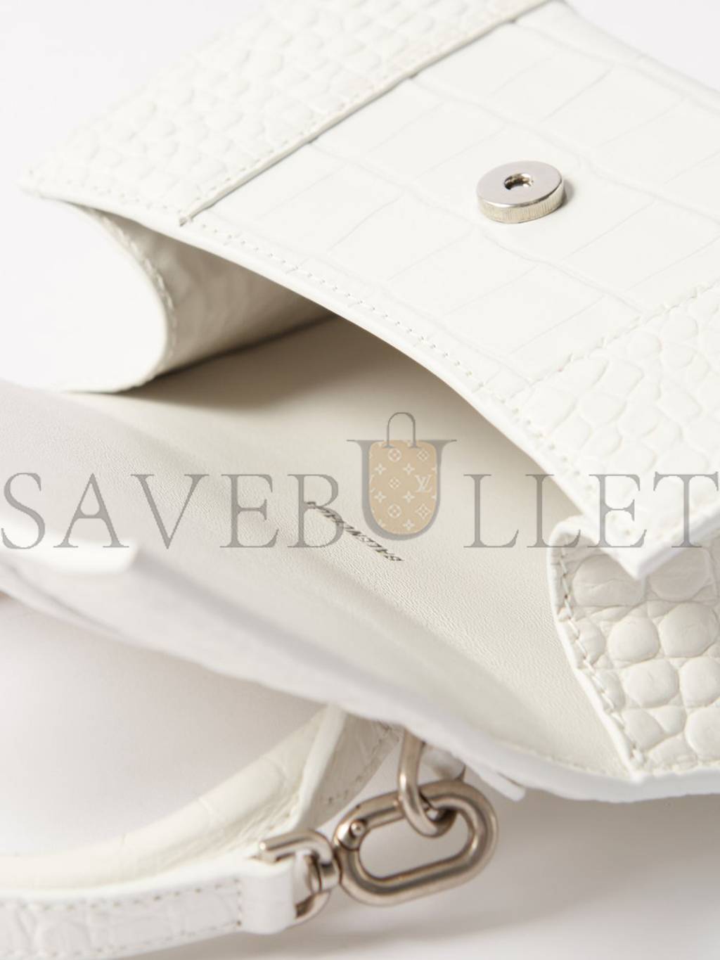 Ba*len*cia*ga white lady flap s crocodile-effect shoulder bag matchesfashion us (21.8*14.2*8.8cm)