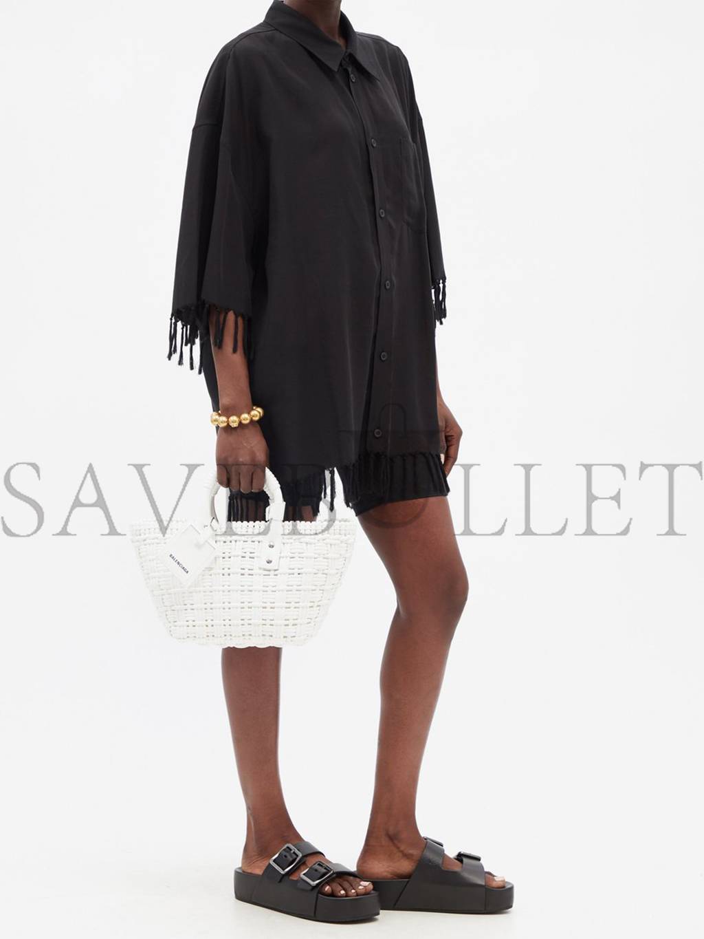 Ba*len*cia*ga white bistrot xs braided pvc tote bag matchesfashion us (34.4*19*-12cm)