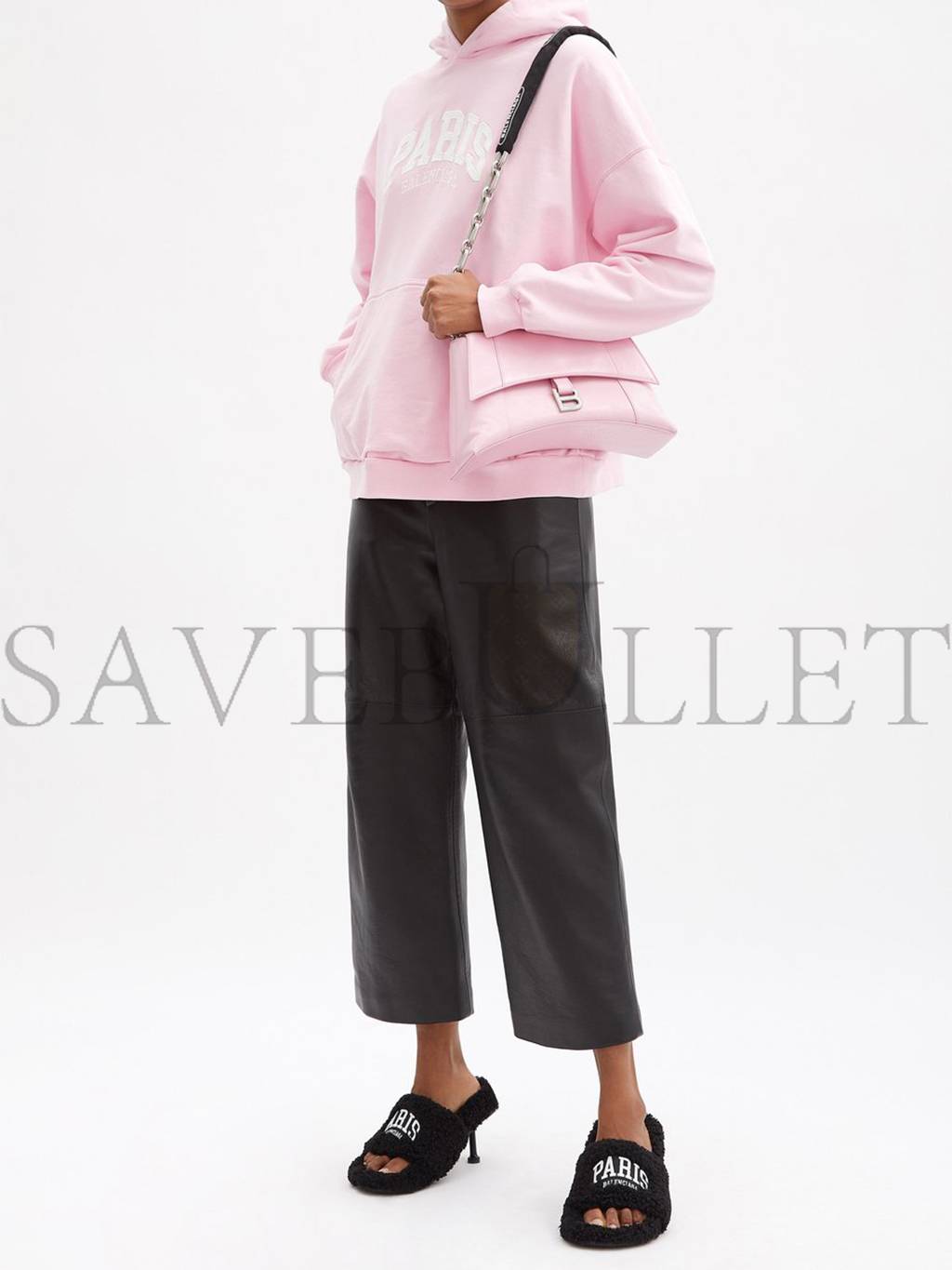 Ba*len*cia*ga pink downtown chain-handle leather shoulder bag matchesfashion us (29*19*10.5cm)