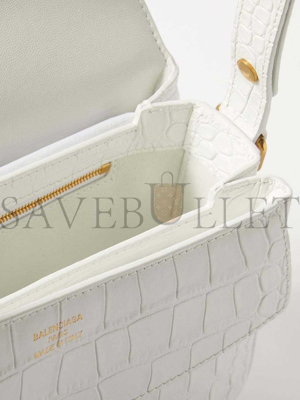 Ba*len*cia*ga white lady flap s crocodile-effect shoulder bag matchesfashion us (21.8*14.2*8.8cm)