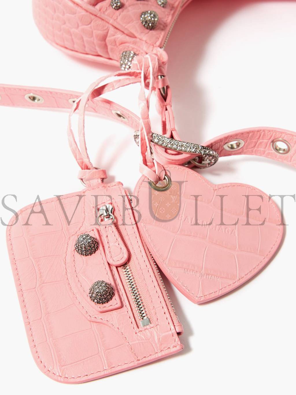 Ba*len*cia*ga pink cagole xs crocodile-effect leather shoulder bag matchesfashion us (27*13*6cm)