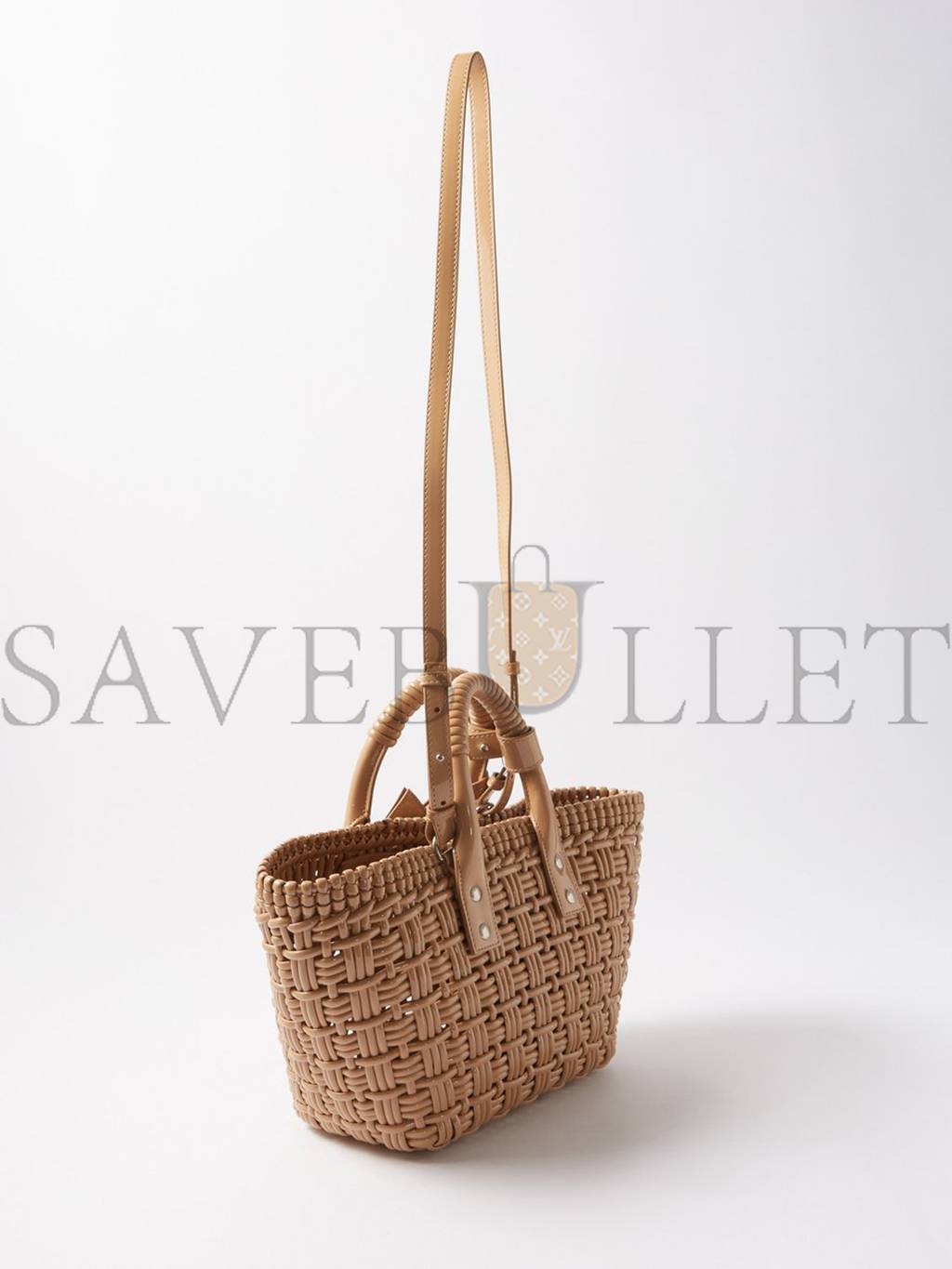 Ba*len*cia*ga beige bistro xs woven faux-leather basket bag matchesfashion us (35.5*21*11cm)