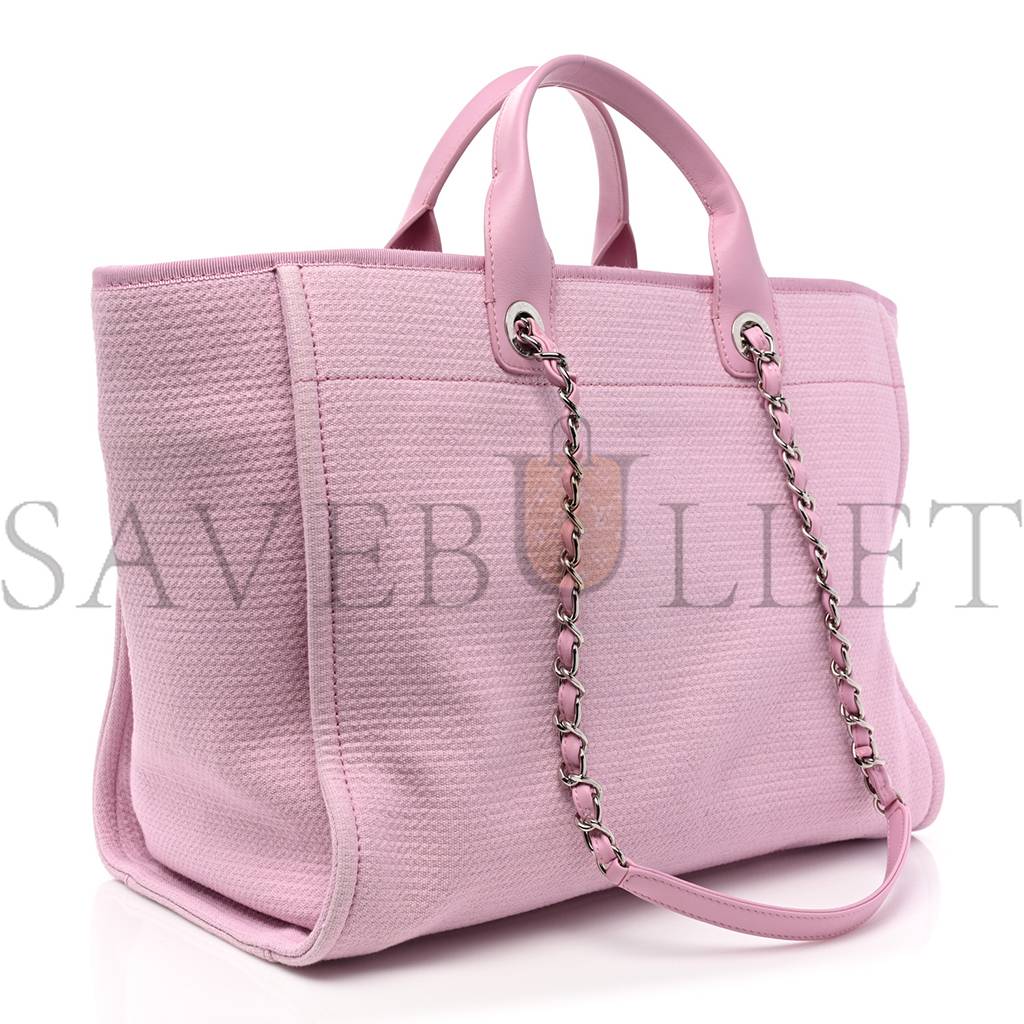 Ch*el mixed fibers medium deauville tote pink (38*28*19cm)