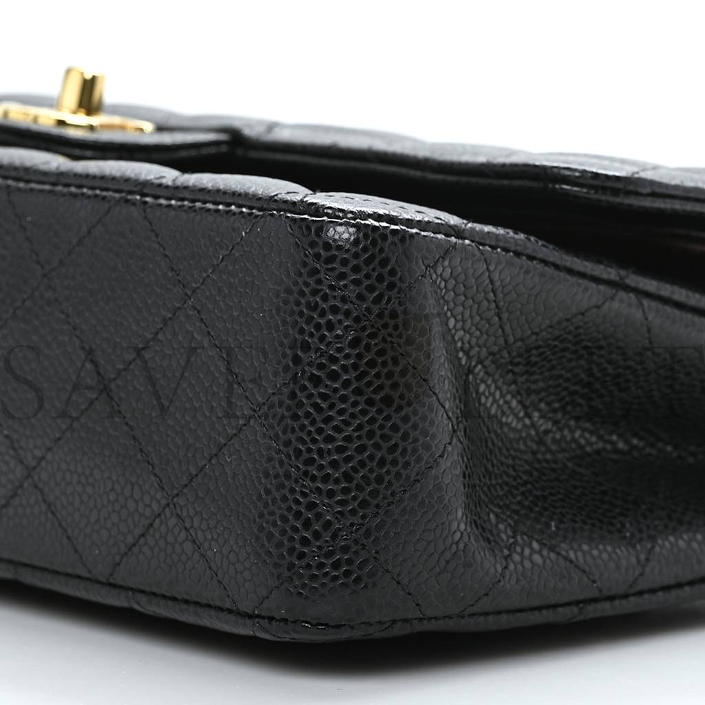 Ch*el caviar quilted medium double flap black gold hardware (25*16*6cm)