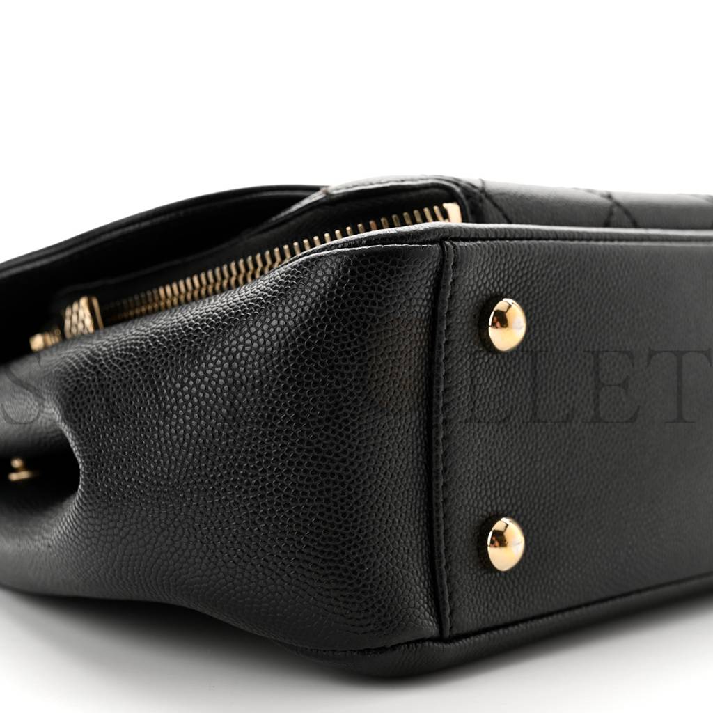 Ch*el caviar quilted medium business affinity flap black rose gold hardware (22*17*7cm)