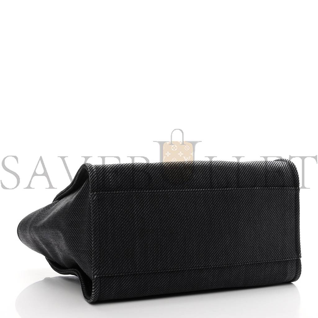 Ch*el mixed fibers calfskin medium deauville tote blue (38*30*20cm)