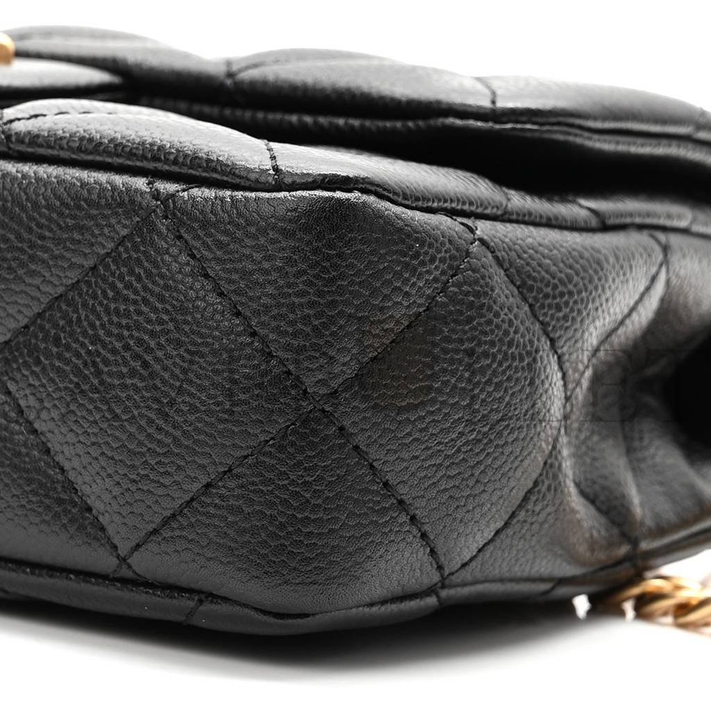 Ch*el caviar quilted sweetheart mini rectangular flap black gold hardware (18*12*6cm)