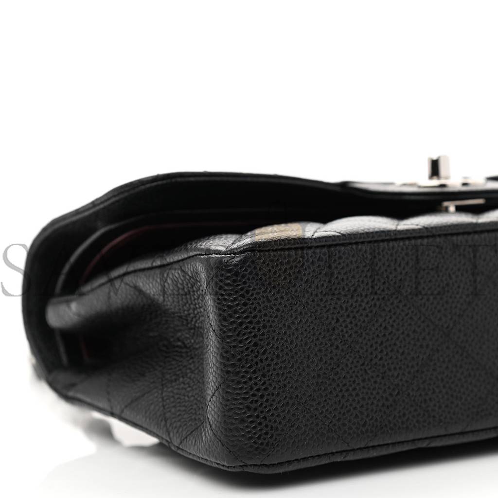 Ch*el caviar quilted small double flap black silver hardware (23*14*6cm)