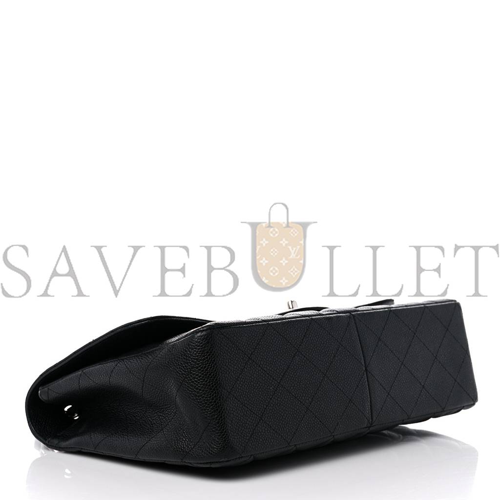 Ch*el caviar quilted jumbo single flap black silver hardware (30*20*8cm)