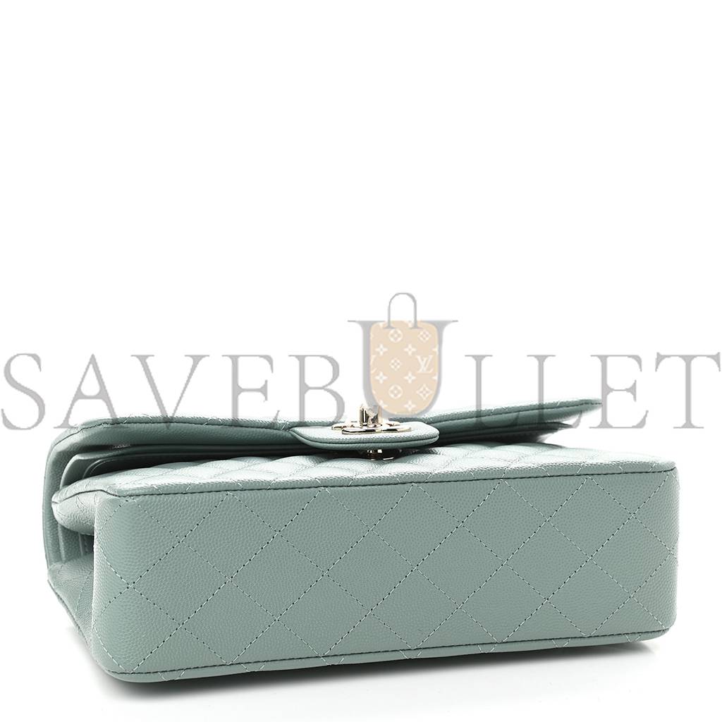 Ch*el caviar quilted small double flap dark green rose gold hardware (22*14*6cm)