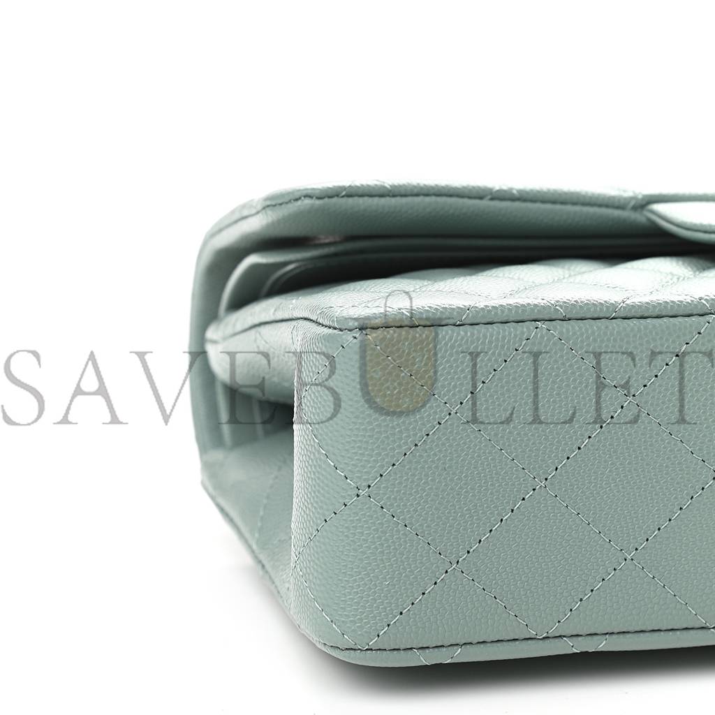 Ch*el caviar quilted small double flap dark green rose gold hardware (22*14*6cm)