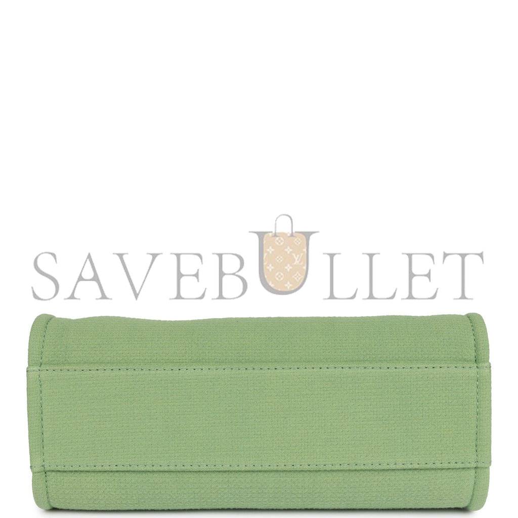 Ch*el small deauville shopping bag green boucle light gold hardware (34*27*15cm)