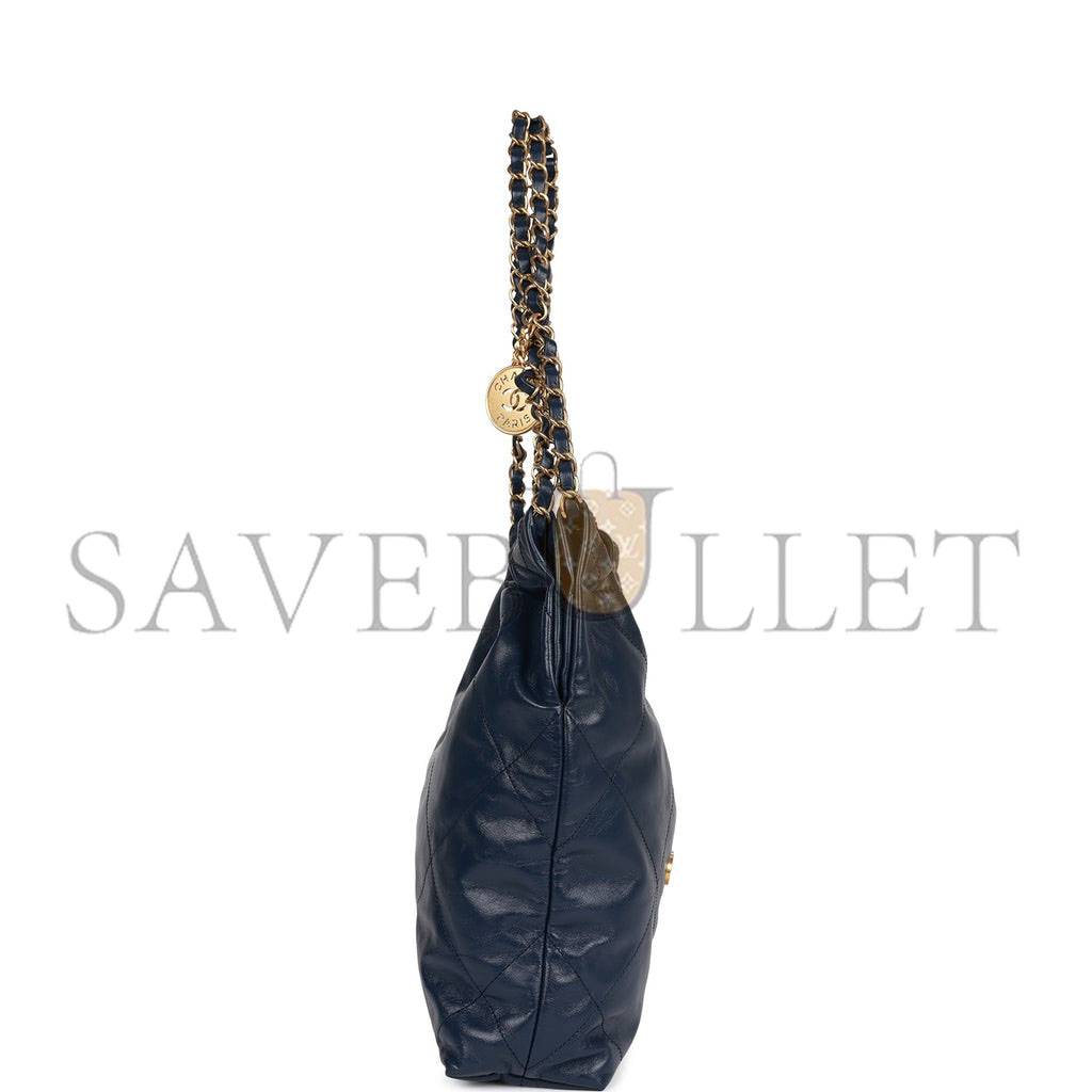 Ch*el large 22 bag navy lambskin antique gold hardware (46*45*10cm)