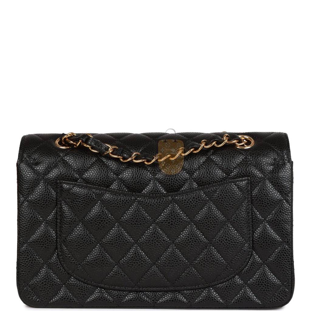 Ch*el small classic double flap black caviar gold hardware (23*13*6cm)