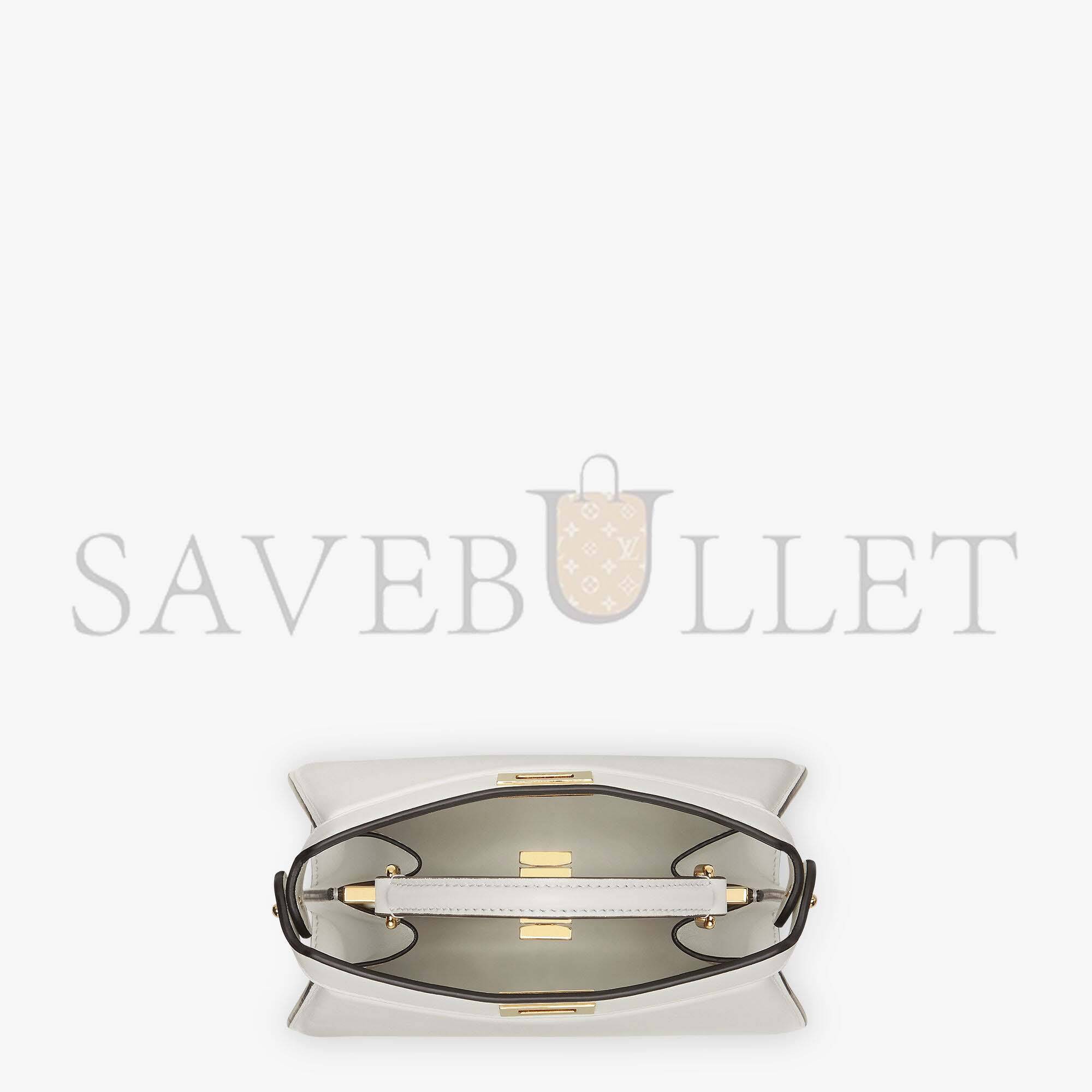 F**di peekaboo iseeu petite - white padded nappa leather bag 8bn335abvef0qvl (20*15.5*11cm)