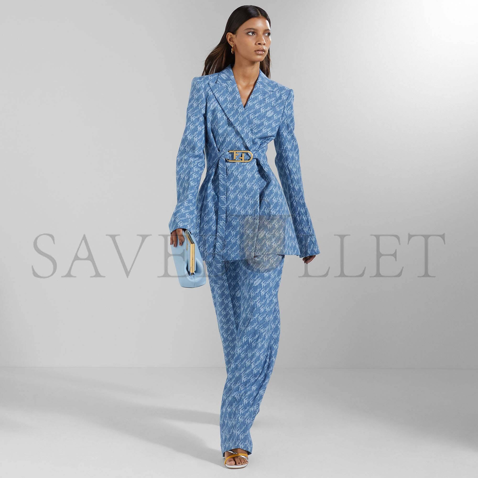 F**di first small - light blue leather bag 8bp129abvef1993 (26*18*9.5cm)