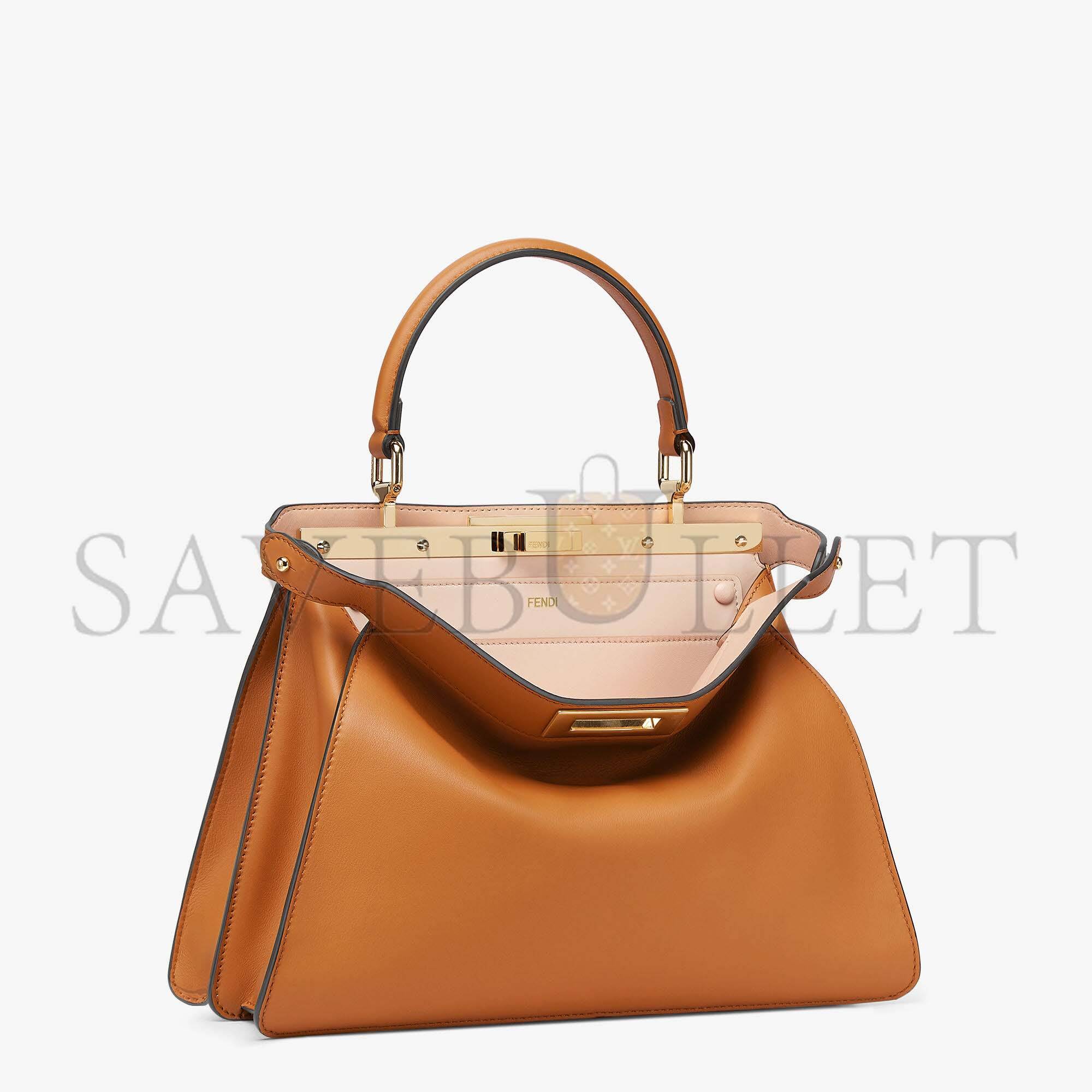 F**di peekaboo iseeu medium - brown leather bag 8bn321a6v3f1d48 (33.5*25.5*13cm)
