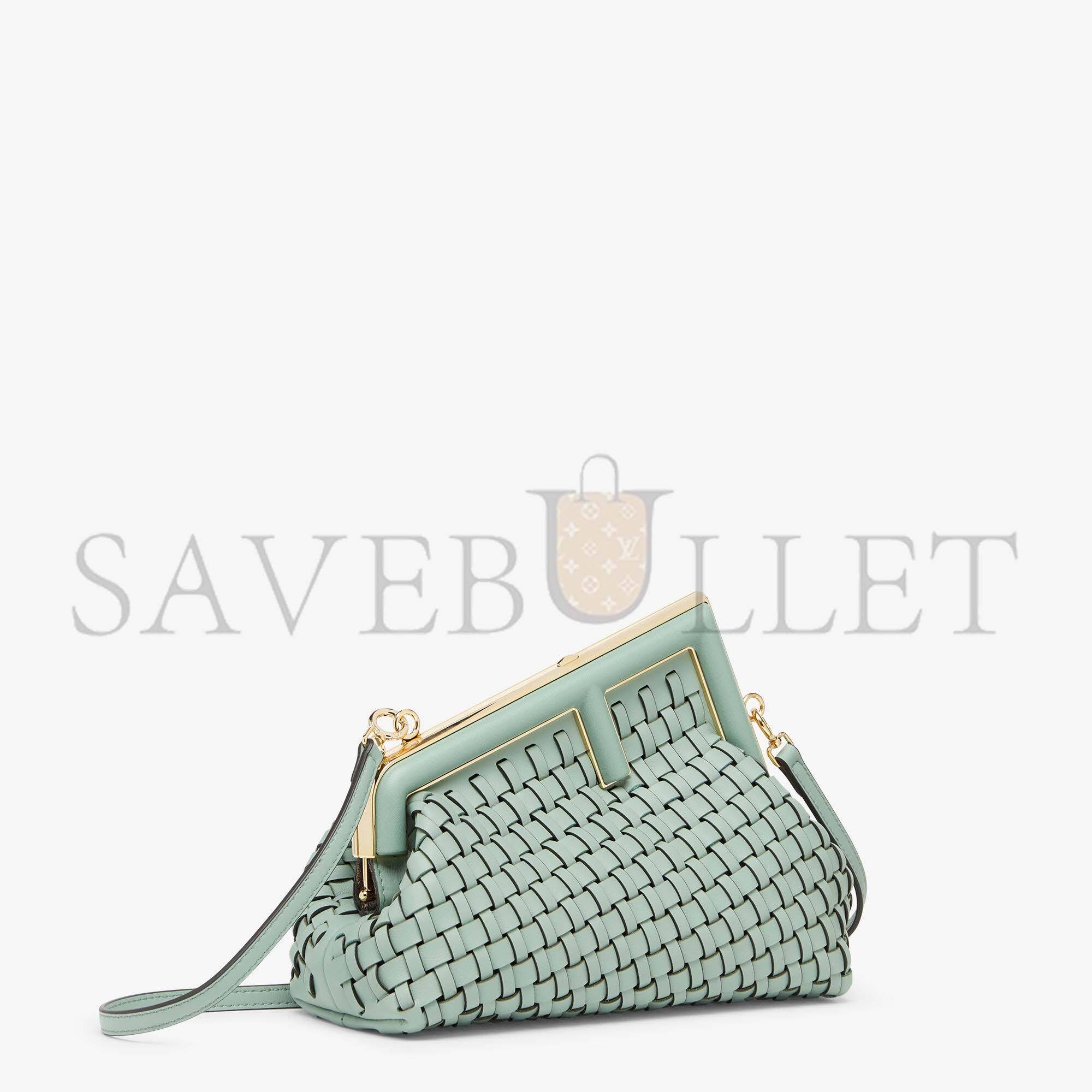 F**di first small - mint green leather interlace bag 8bp129aloxf03hw (26*18*9.5cm)