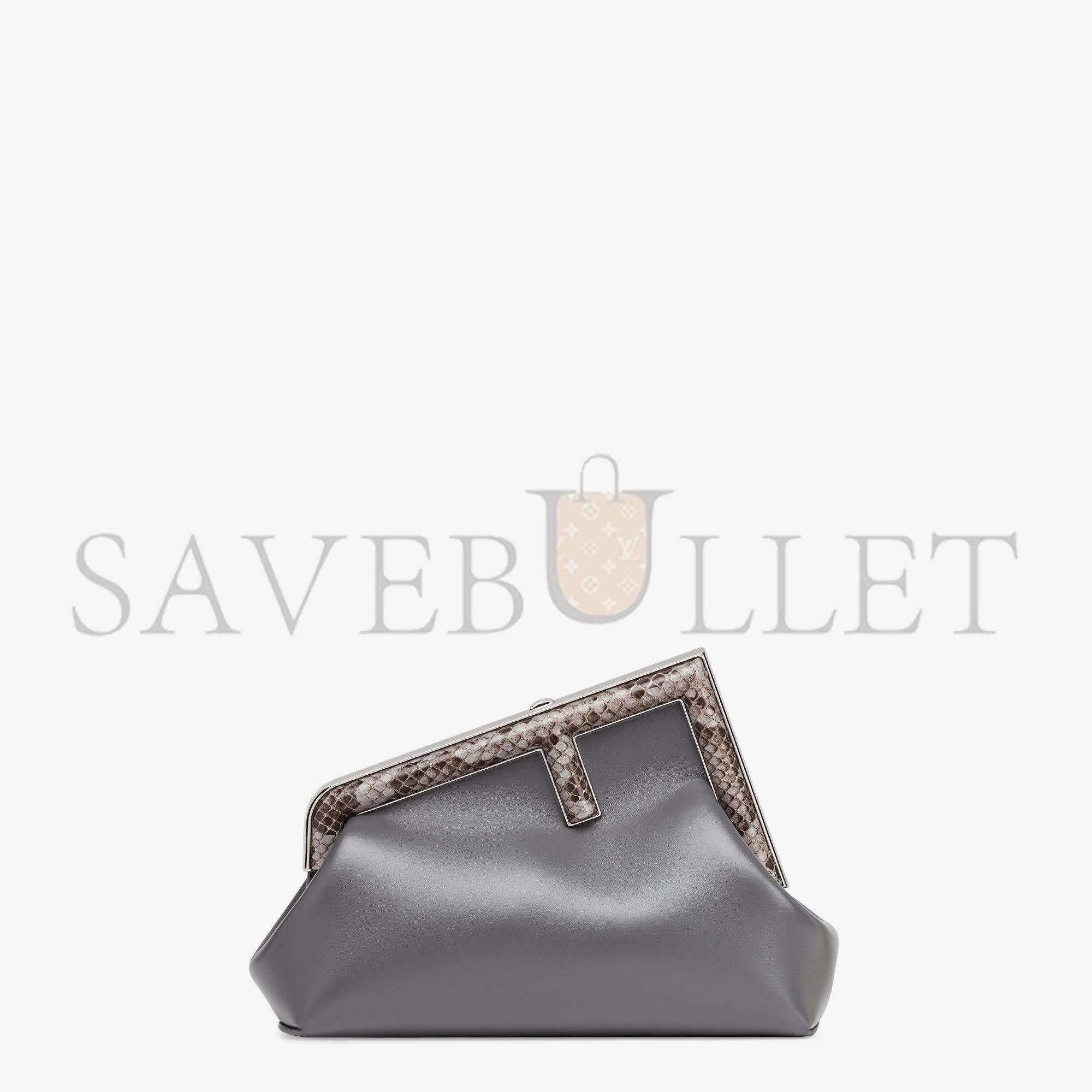 F**di first small - python and dark gray leather bag 8bp129agwrf1i00 (26*18*9.5cm)