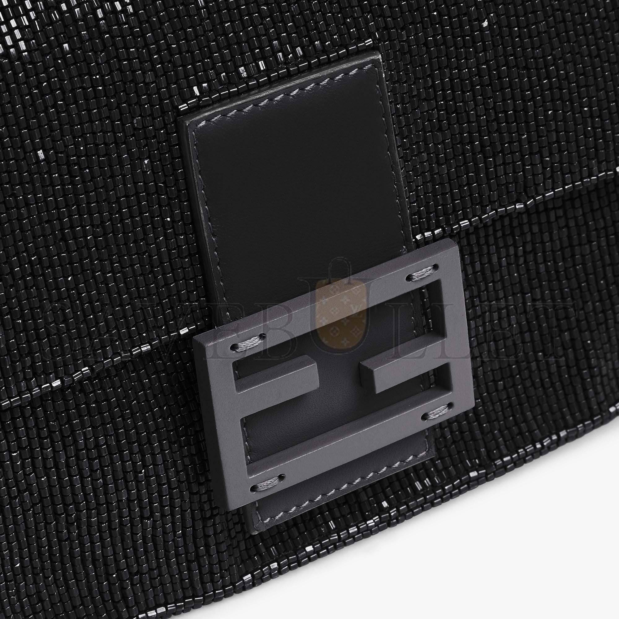 F**di baguette - re-edition bag in black beads 8br600am2lf0kur (27*15*6cm)