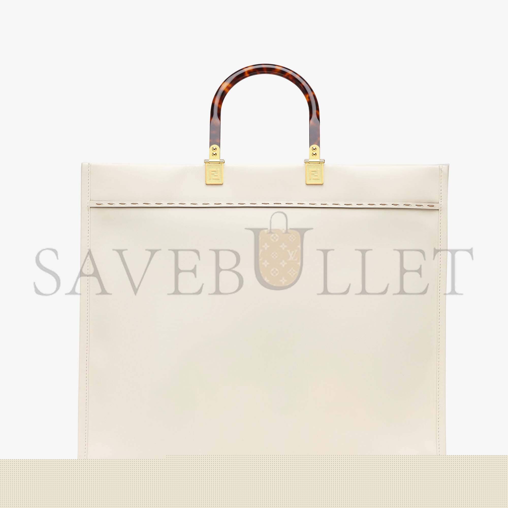 F**di large F**di sunshine - white leather shopperx 8bh372abvlf0k7e (40.5*35*21.5cm)