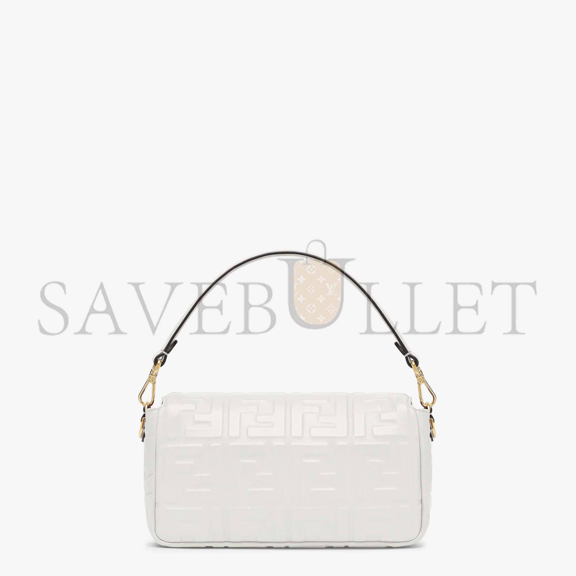 F**di baguette - white leather bag 8br600a72vf15ao (27*15*6cm)