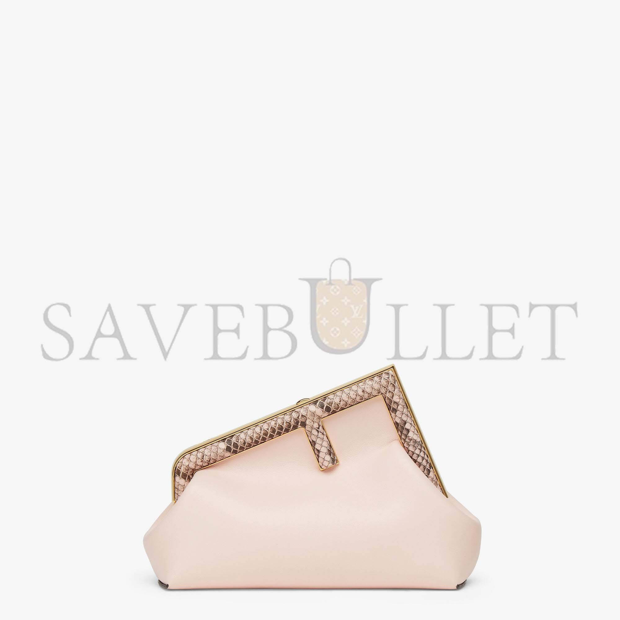 F**di first small - pink leather and python leather bag 8bp129akkuf1hoq (26*18*9.5cm)
