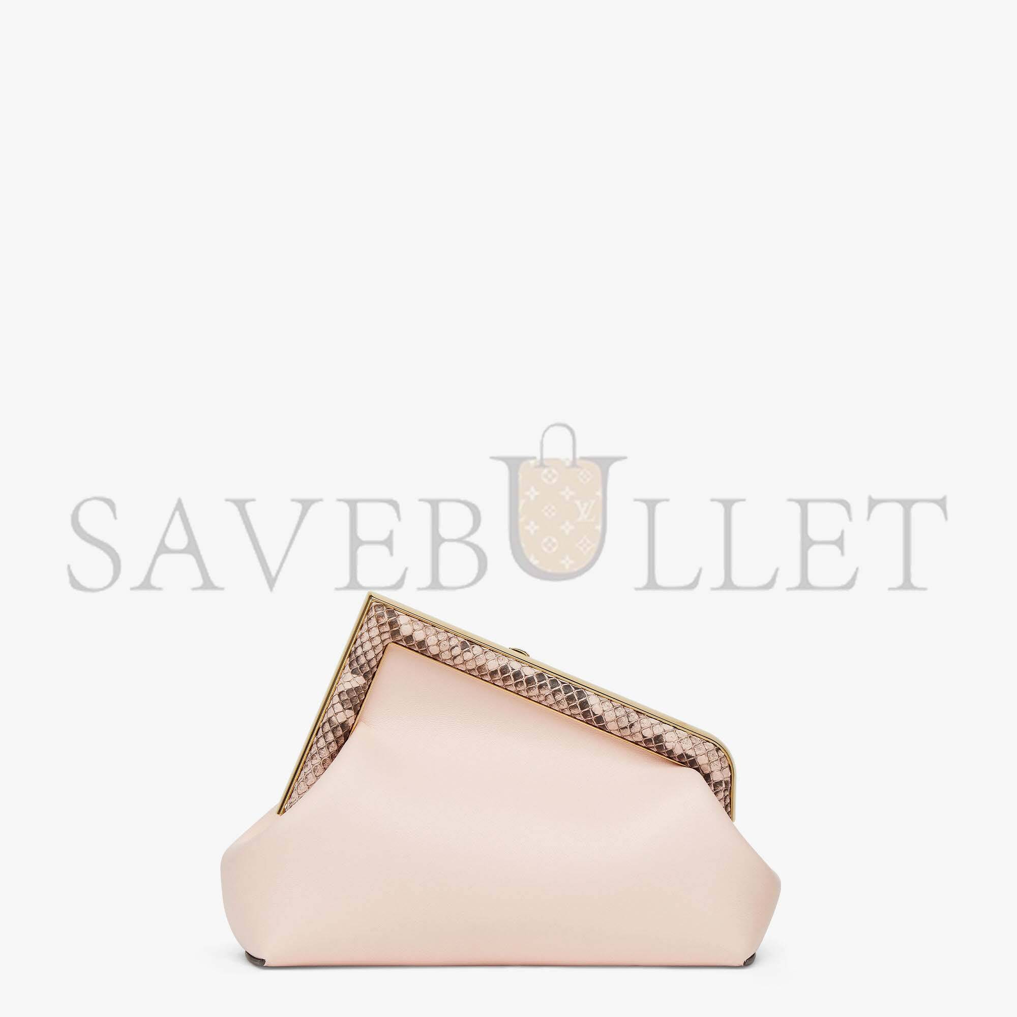 F**di first small - pink leather and python leather bag 8bp129akkuf1hoq (26*18*9.5cm)