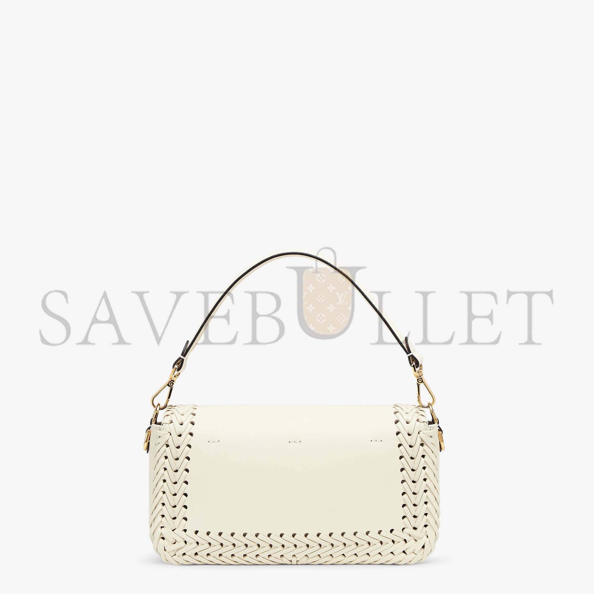 F**di baguette - white leather bag 8br600ahwdf0k7e (27*15*6cm)