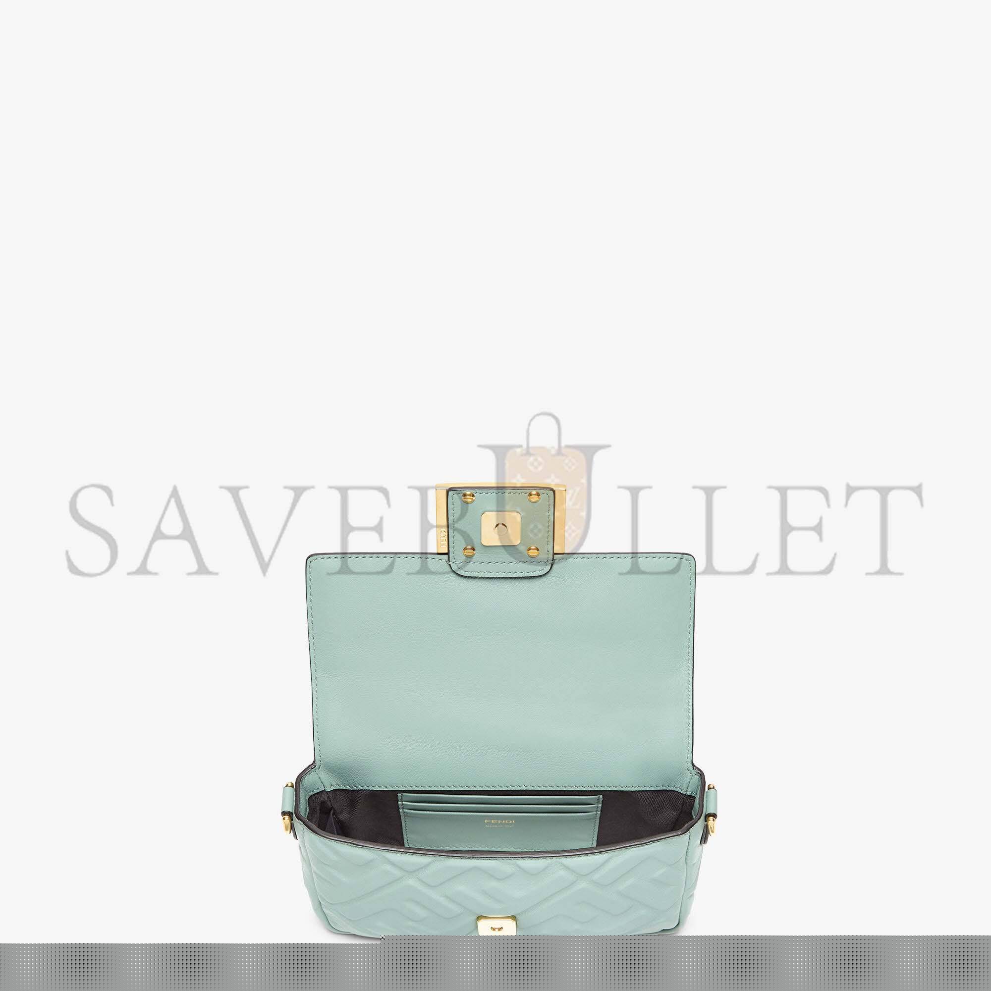 F**di baguette mini - mint green nappa leather bag 8bs017a72vf1iv6 (19*11.5*4cm)