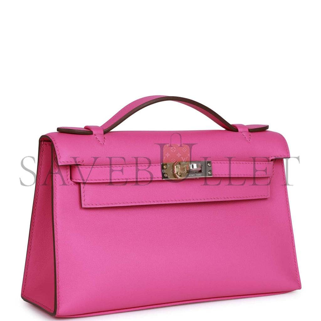 H**mes mini kelly pochette magnolia swift palladium hardware (22*14*7cm)