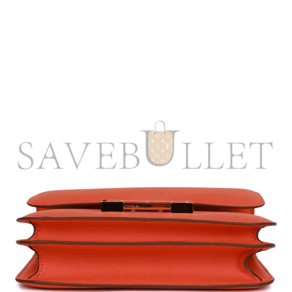 H**mes constance 18 orange swift gold hardware 39867983593566 (18cm)