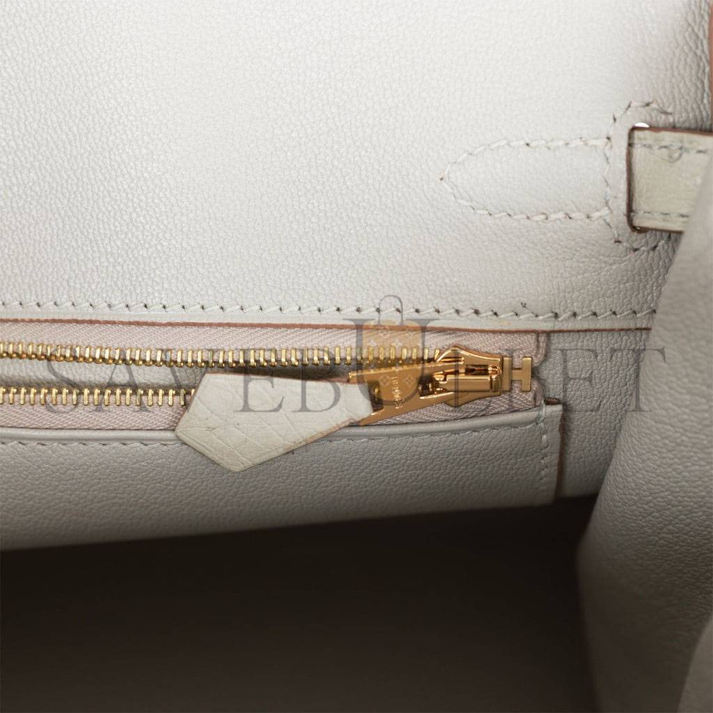 H**mes birkin 25 gris perle ostrich gold hardware handmade (25cm)