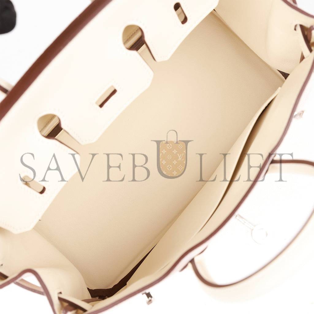 H**mes birkin 25 glycine grizzly and nata swift palladium hardware (25cm)