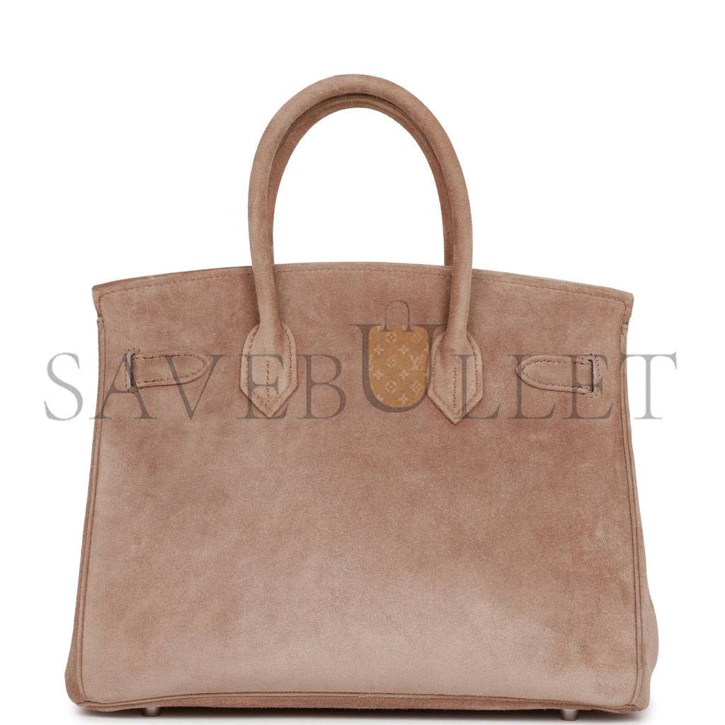 H**mes vintage H**mes birkin 30 gris perle doblis palladium hardware (30*22*16cm)