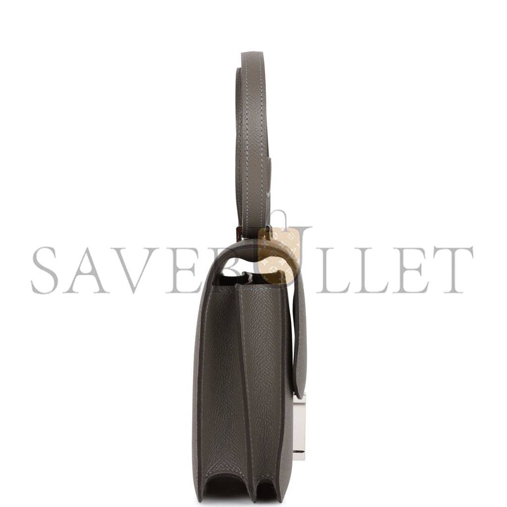 H**mes constance 18 gris meyer epsom palladium hardware (18cm)